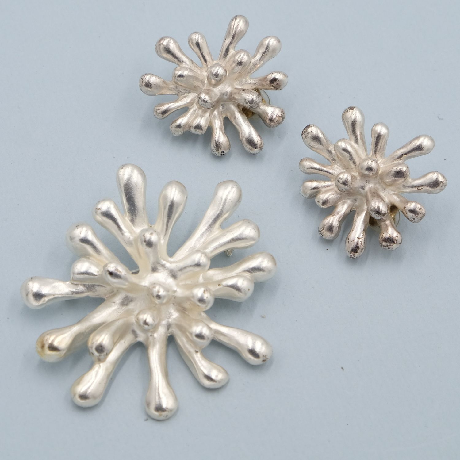 Vintage Christian Lacroix Anemone Brooch and earrings set 1990s