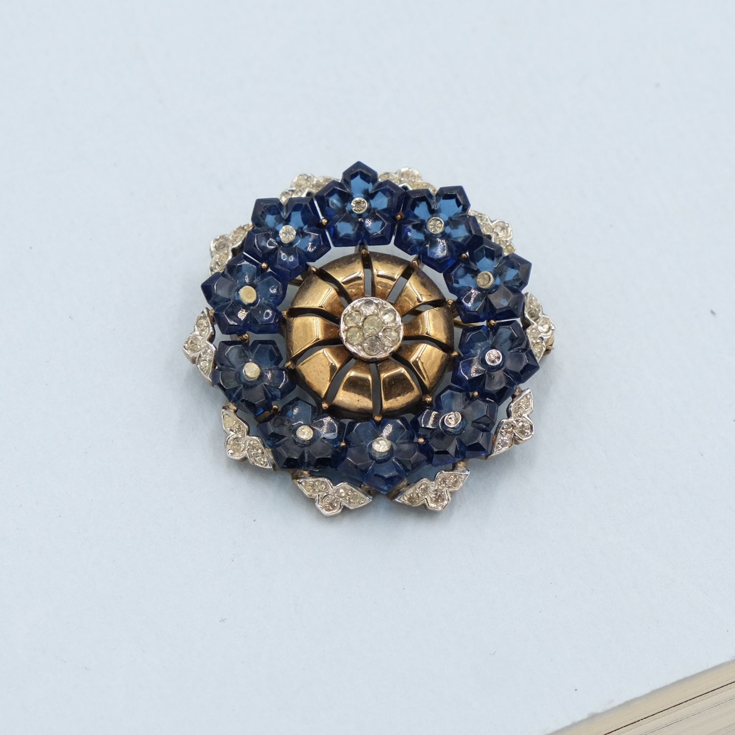 Vintage Trifari Fleur de Paris Round Brooch 1950s