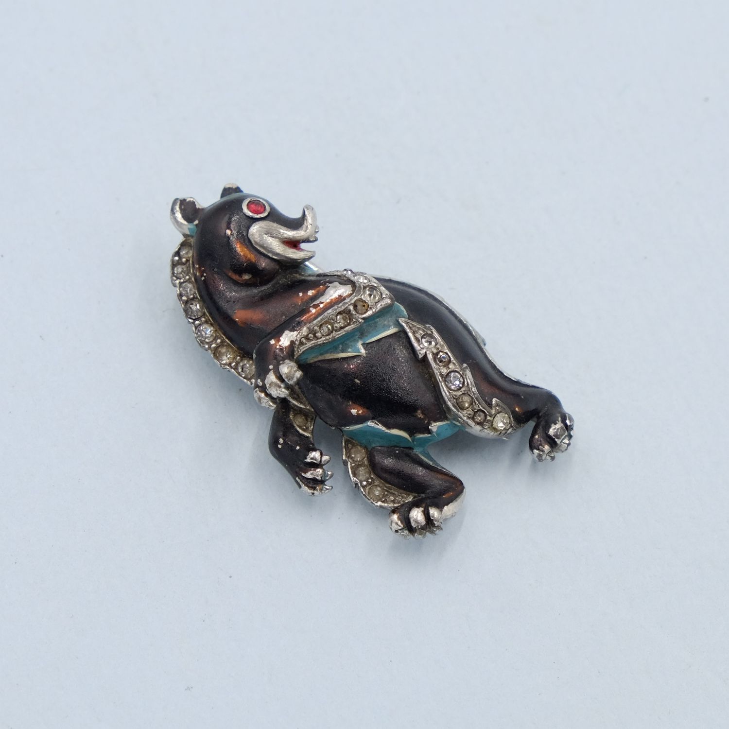 Collectible Trifari Dancing Bear Dress Clip 1940s