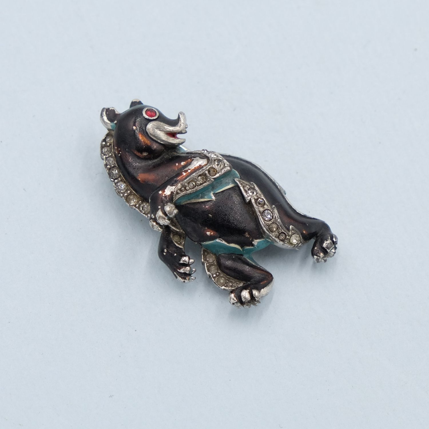 Collectible Trifari Dancing Bear Dress Clip 1940s