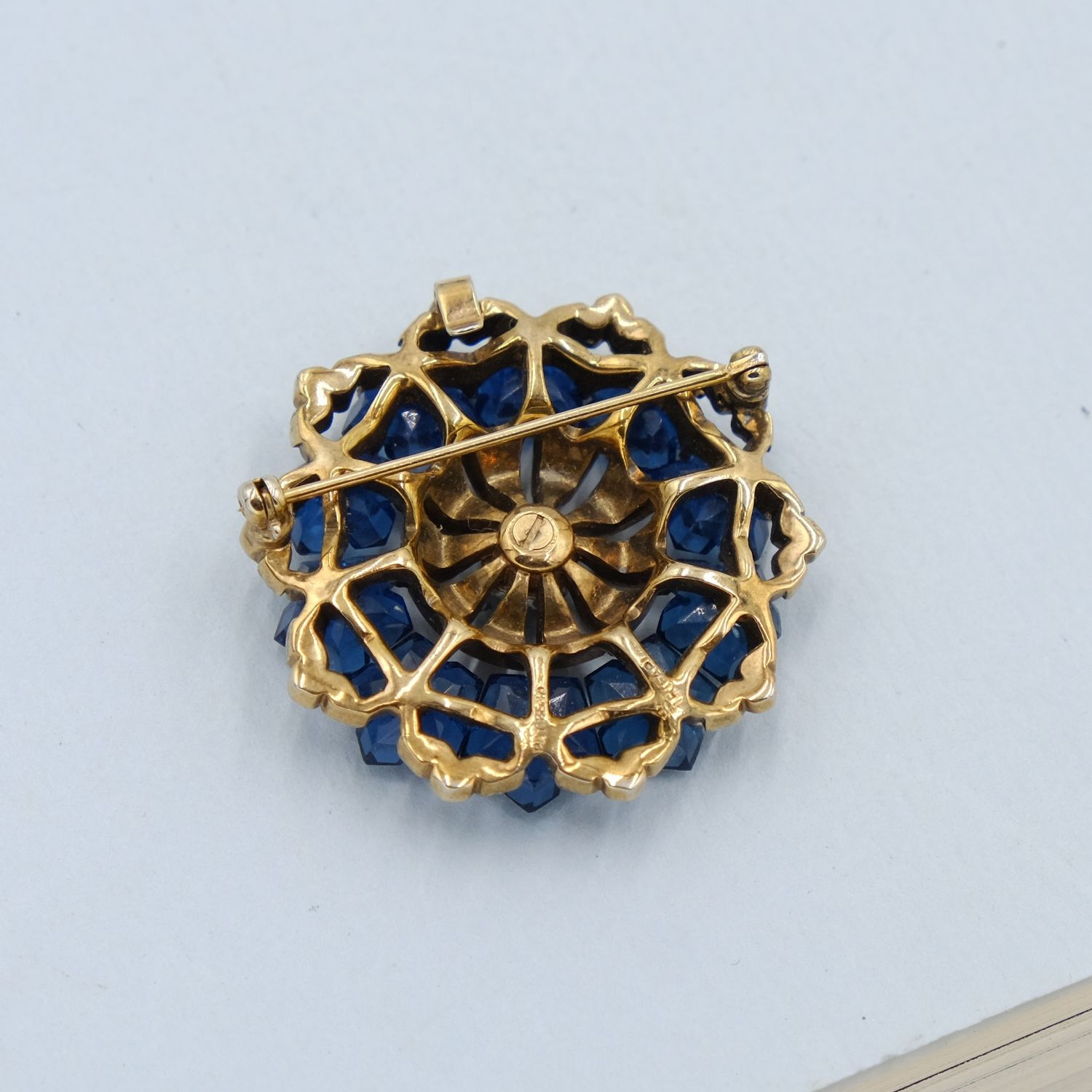 Vintage Trifari Fleur de Paris Round Brooch 1950s
