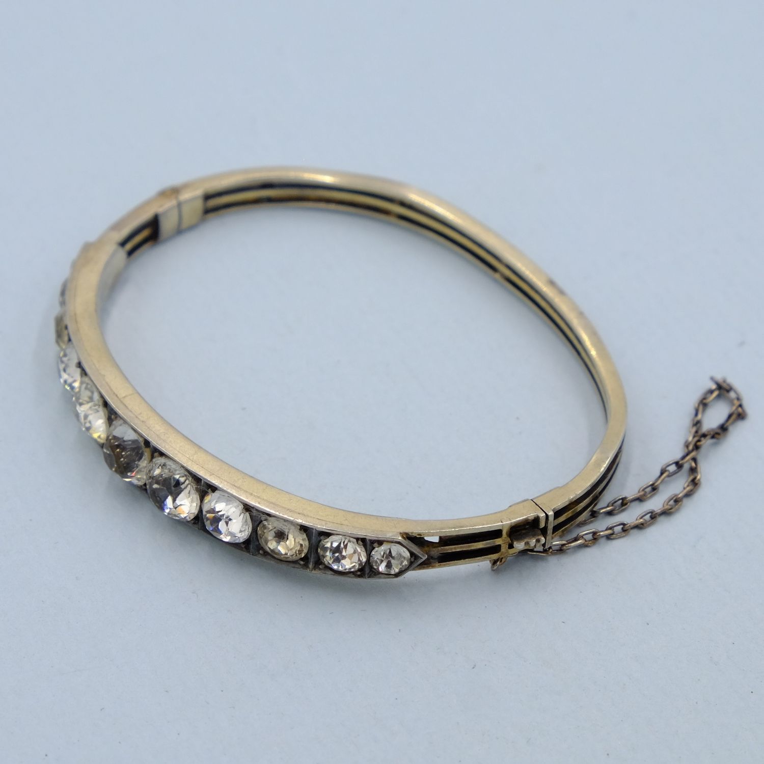 Antique Paste Bangle Silver Bracelet 1920s