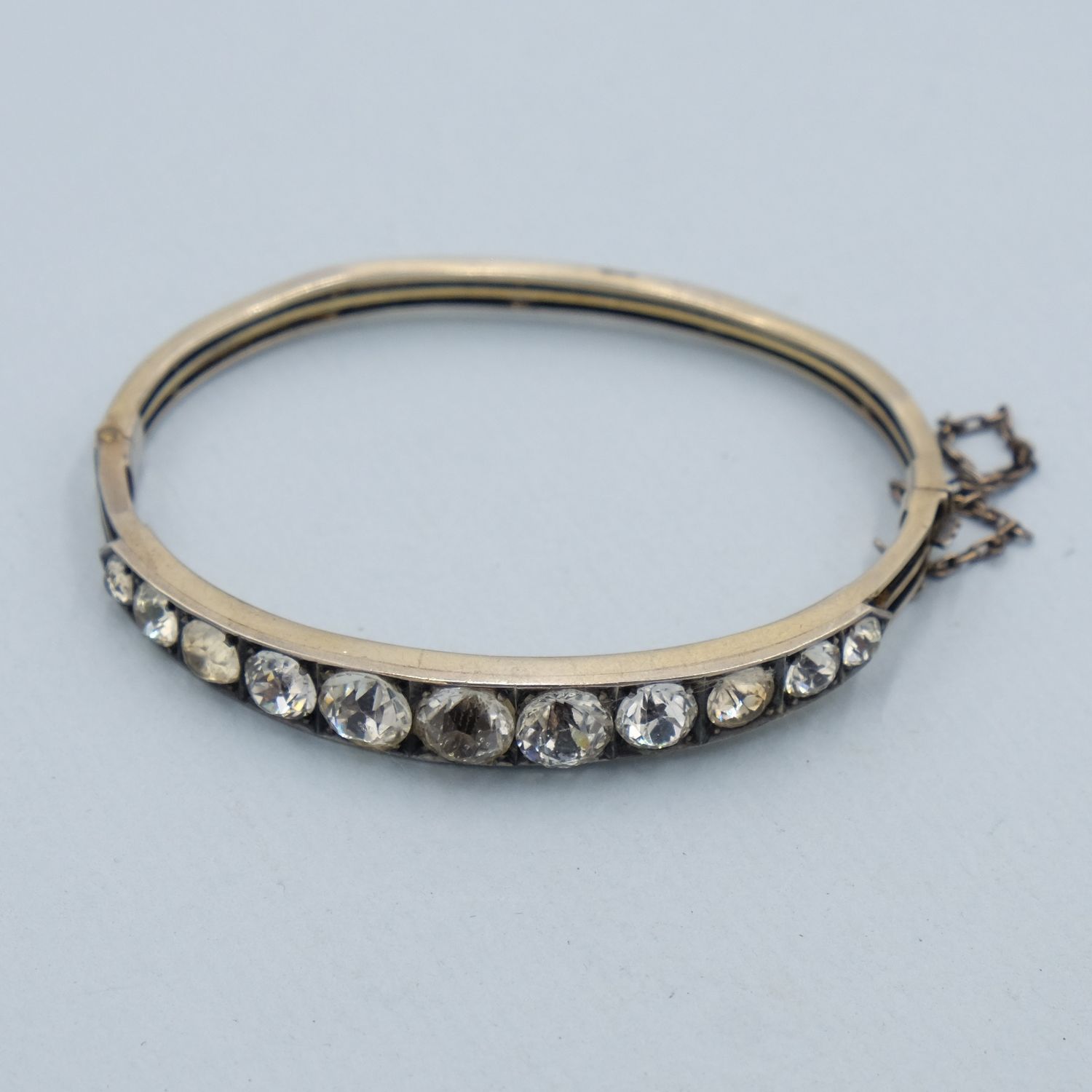 Antique Paste Bangle Silver Bracelet 1920s