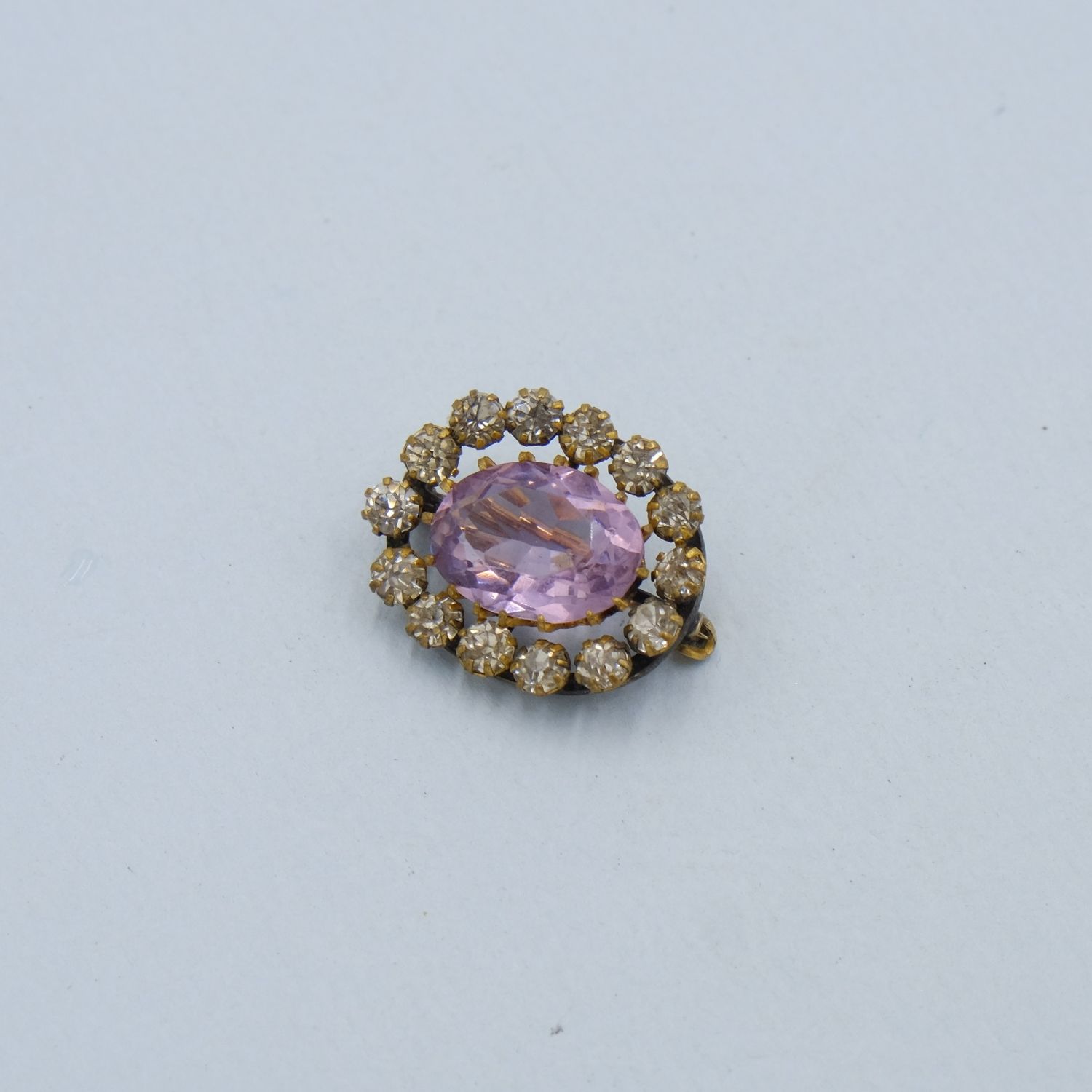 Antique Purple Paste Mini Brooch 1910s