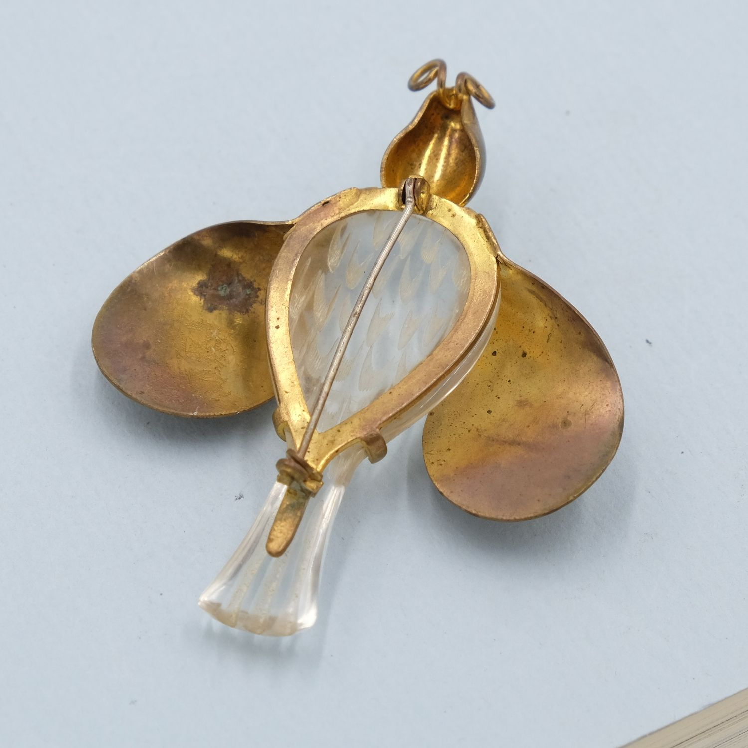Vintage Lucite Bird Pin 1930s