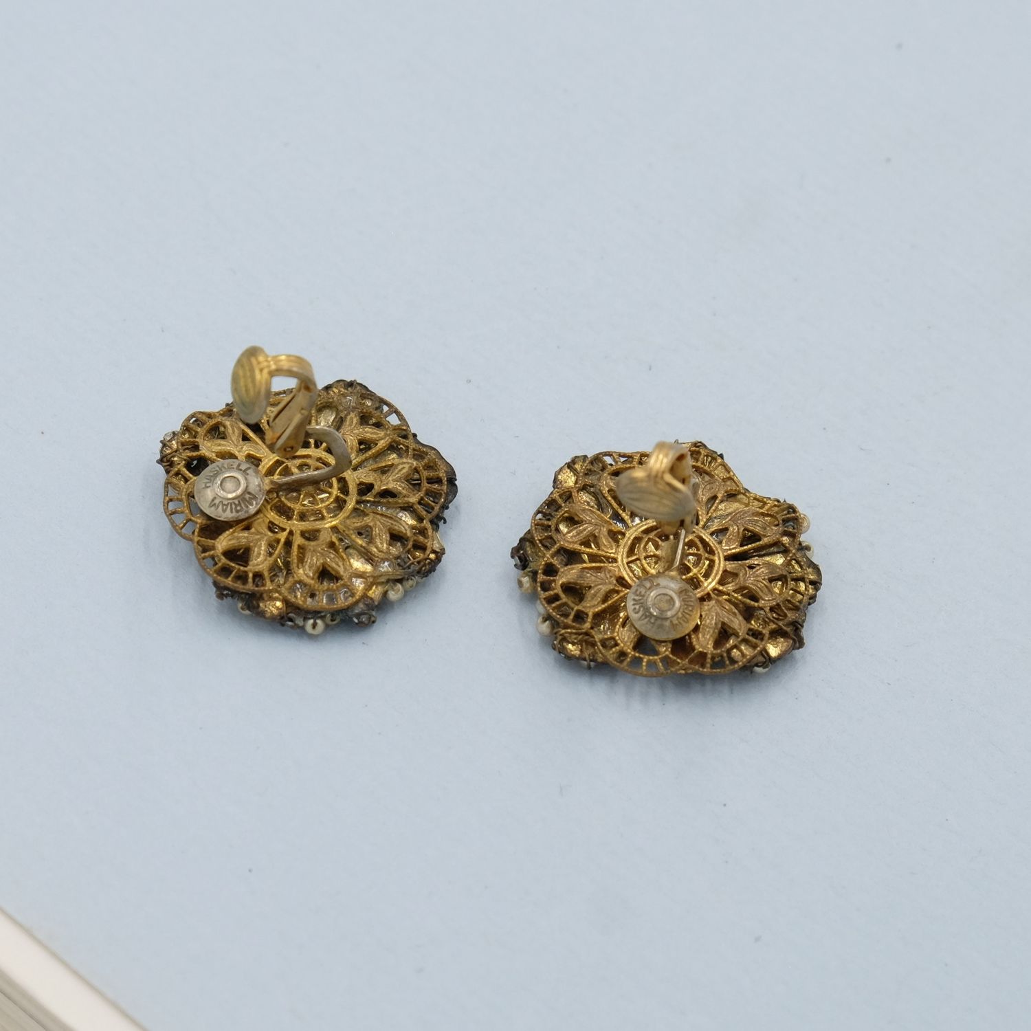 Miriam Haskell Lotus Earrings 1950s