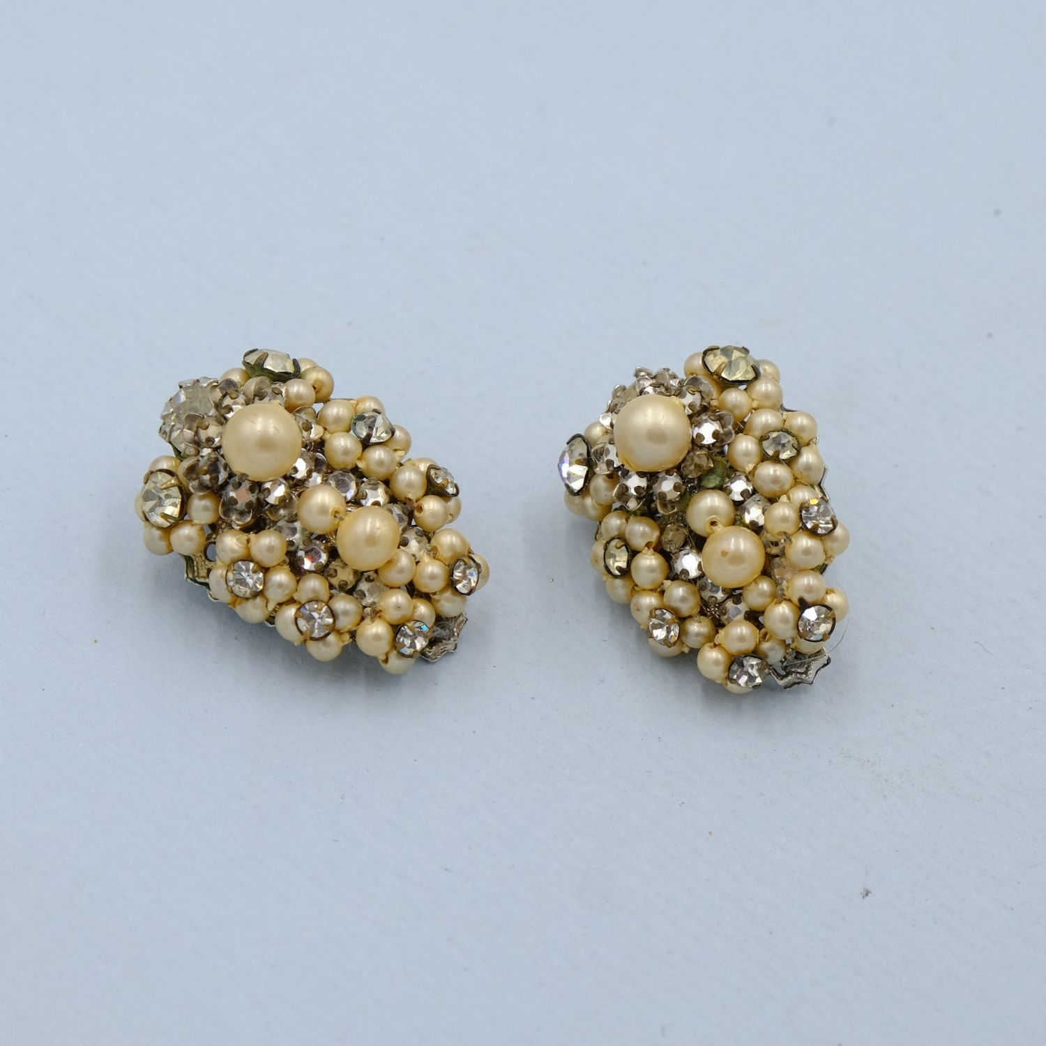 Vintage Eugene Earrings with Seed Pearls 1950s