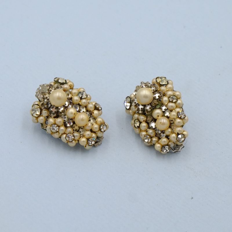 Vintage Eugene Earrings with Seed Pearls 1950s