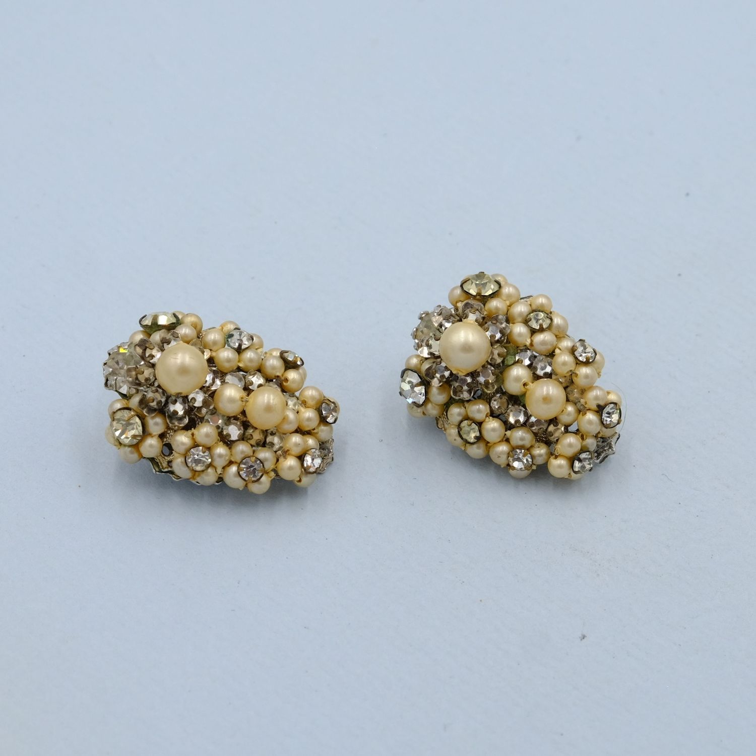 Vintage Eugene Earrings with Seed Pearls 1950s