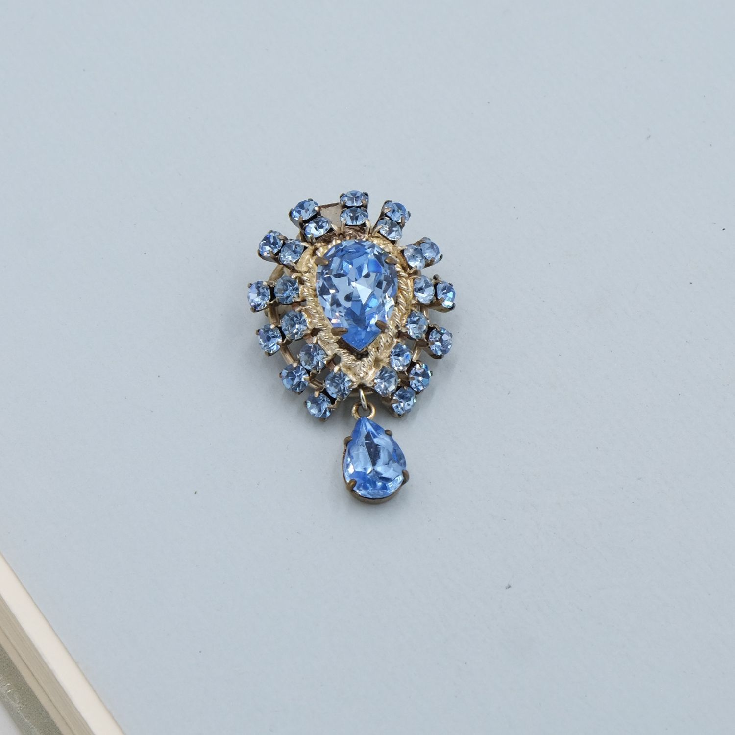 Vintage French Crystal Brooch 1950s