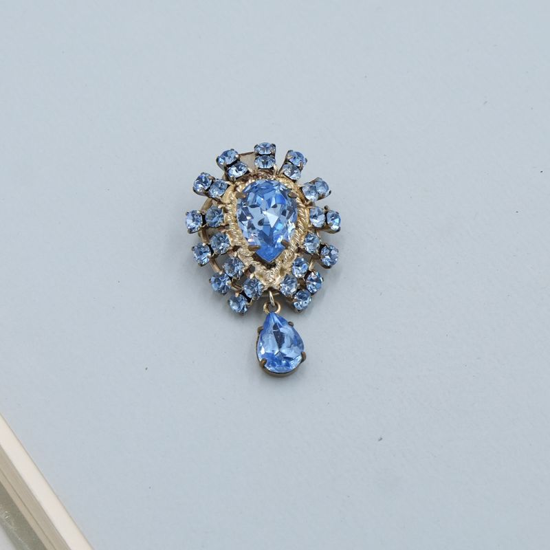 Vintage French Crystal Brooch 1950s