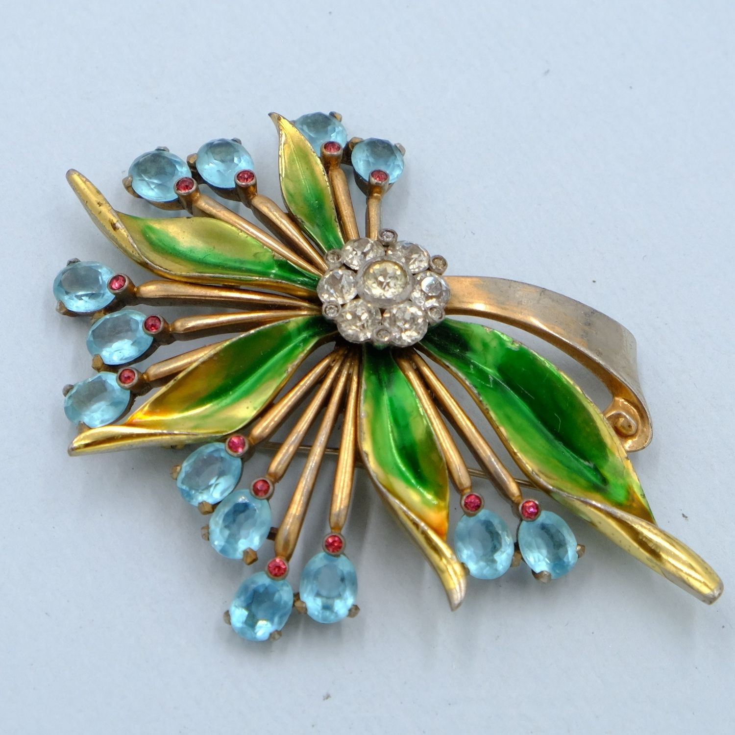 Vintage Pennino Enamel Brooch 1940s