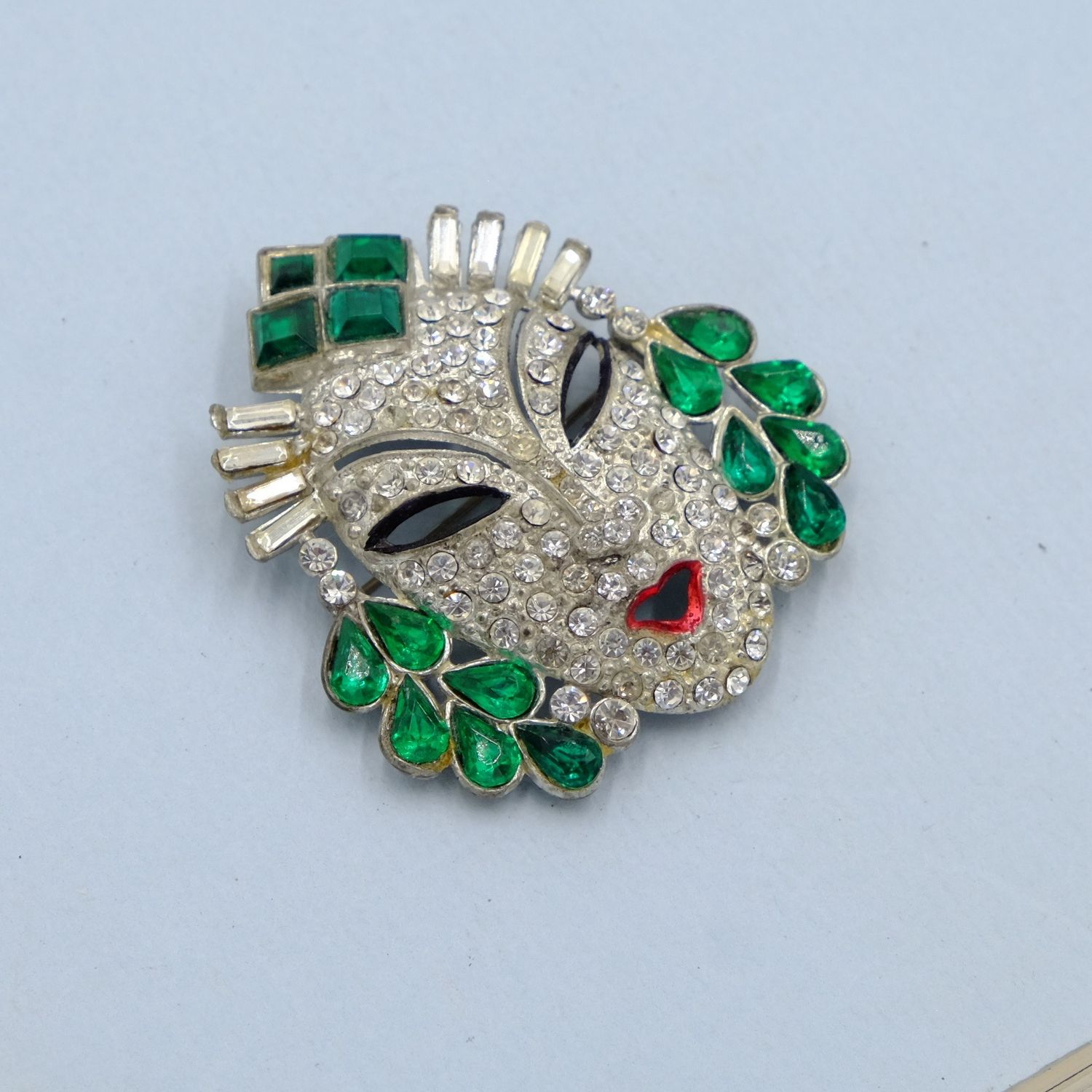 Vintage Reinad Face Mask Brooch 1930s