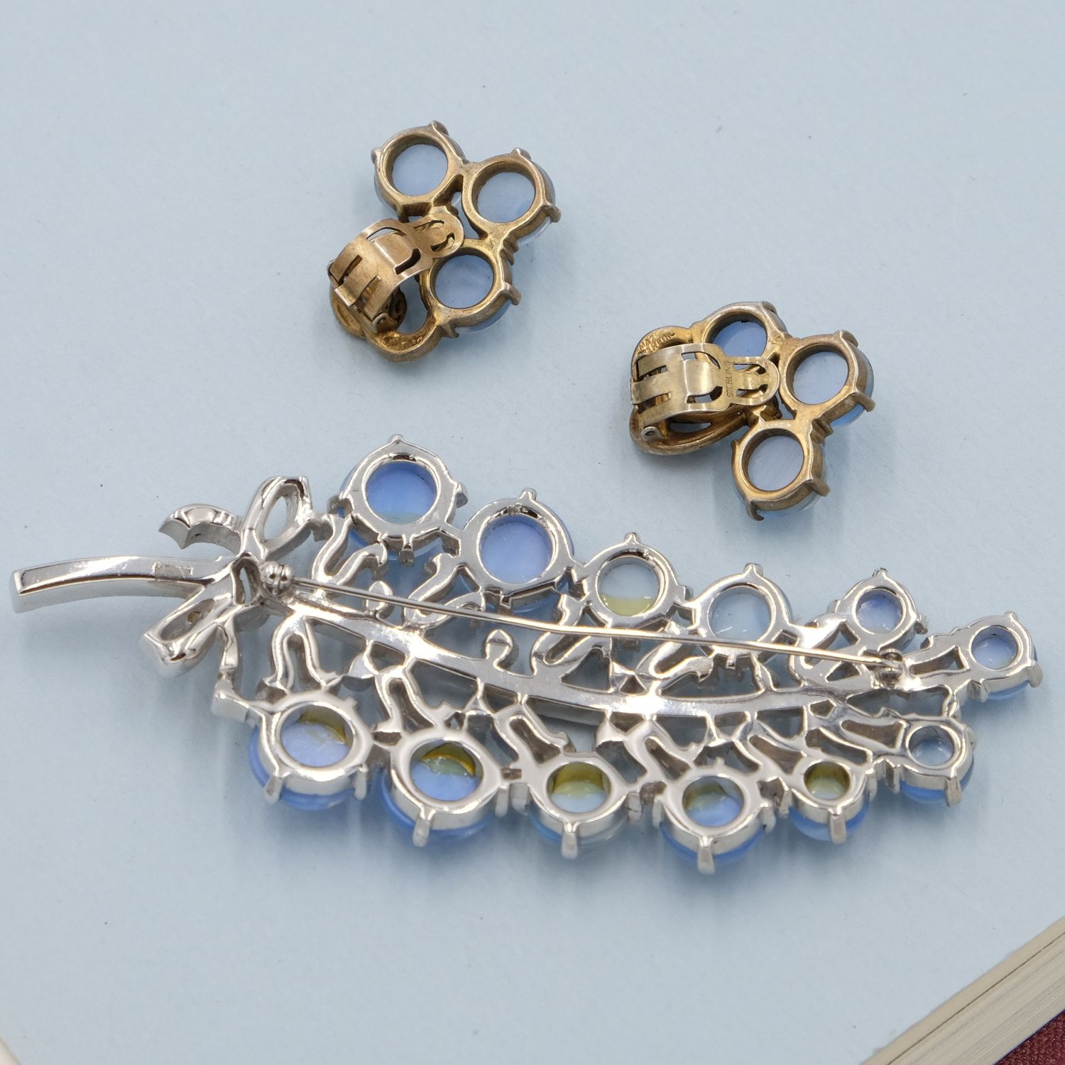 Vintage Mazer Faux Moonstones Set 1940s