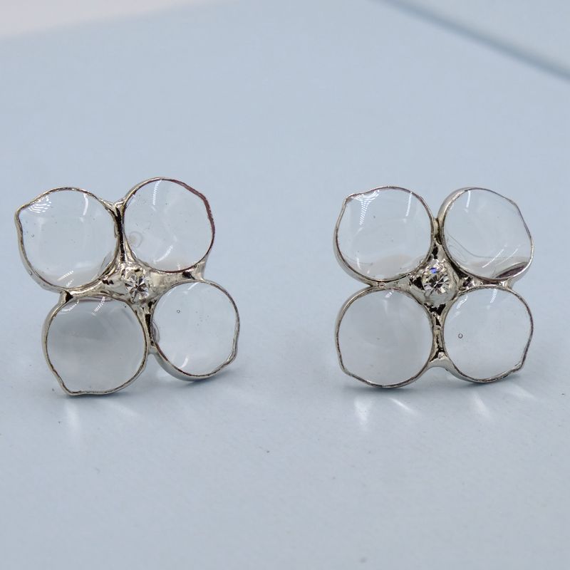 Moans Couture Clear Glass Earrings