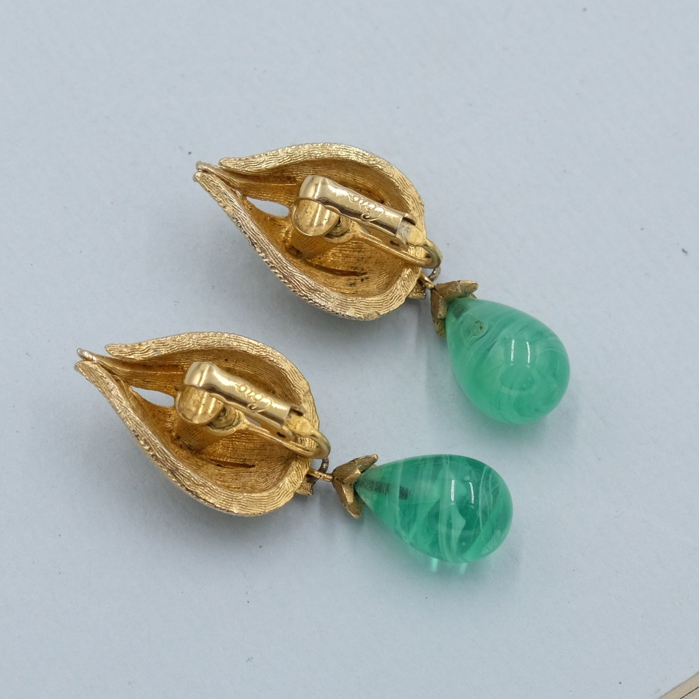 Vintage Coro Glass Drop Earrings 1960s