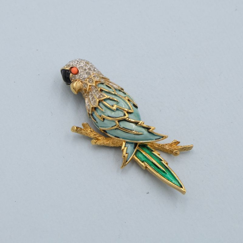 Vintage Panetta Parrot Bird Brooch 1960s