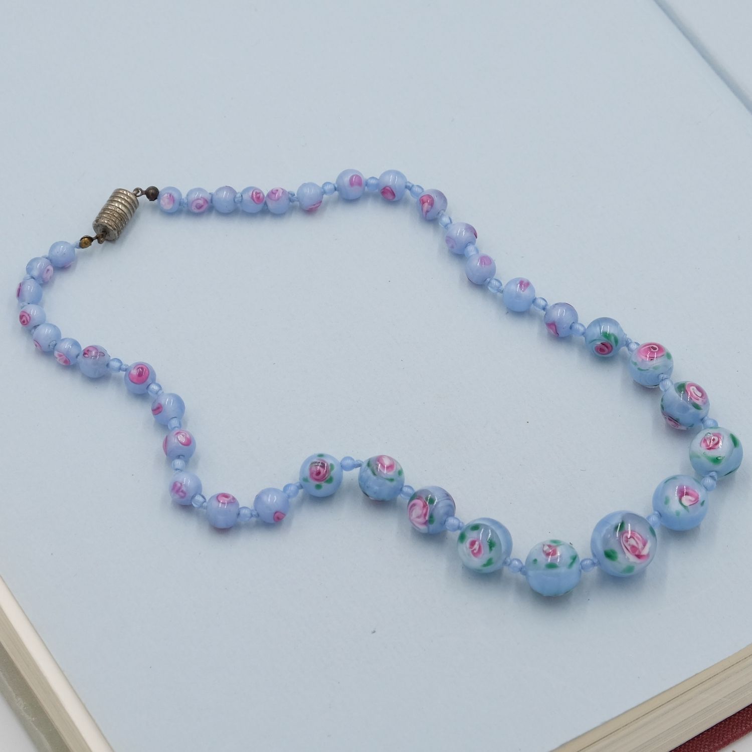 Antique Birthday Cake Glass beads 1930s