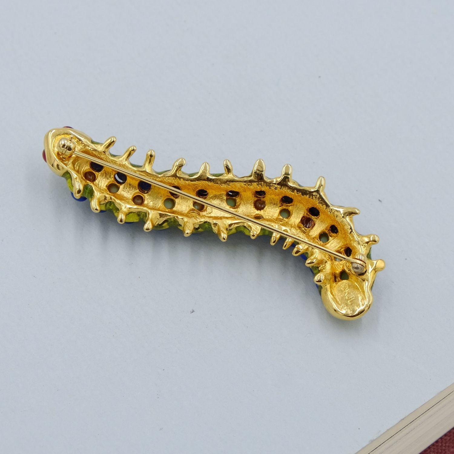 Vintage Kenneth Jay Lane Caterpillar Brooch 1980s