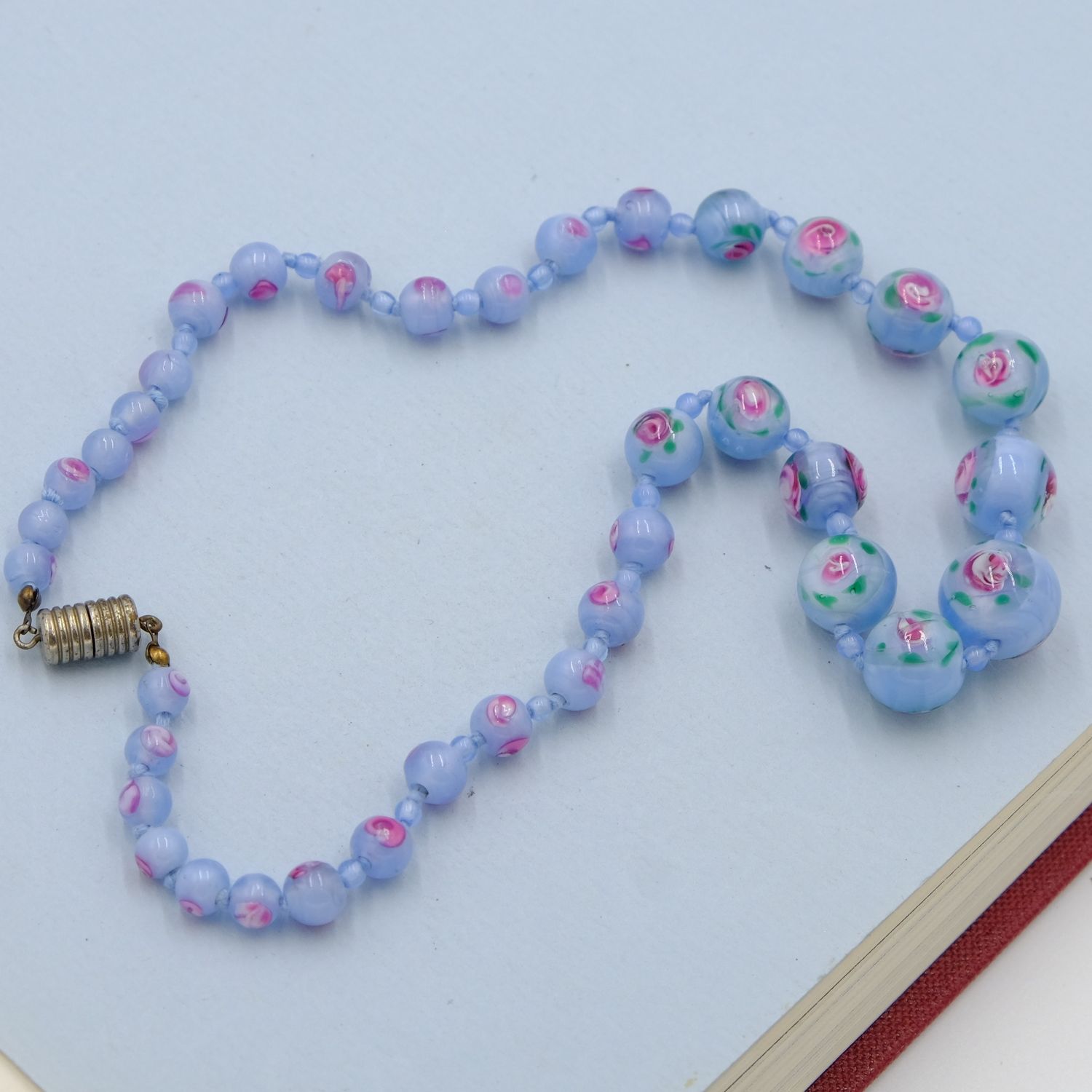 Antique Birthday Cake Glass beads 1930s