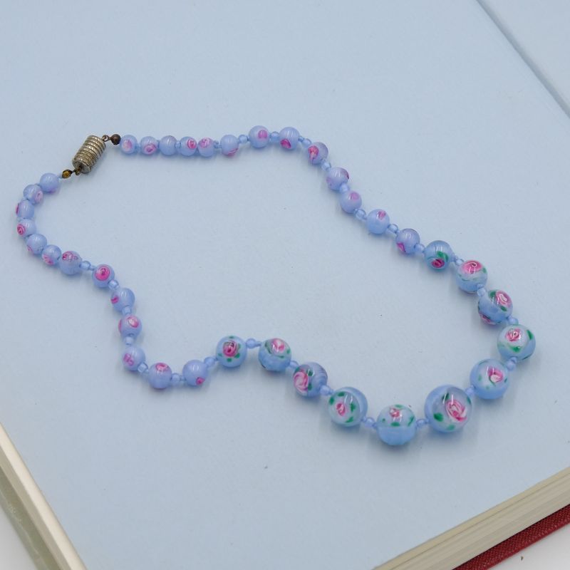 Antique Birthday Cake Glass beads 1930s