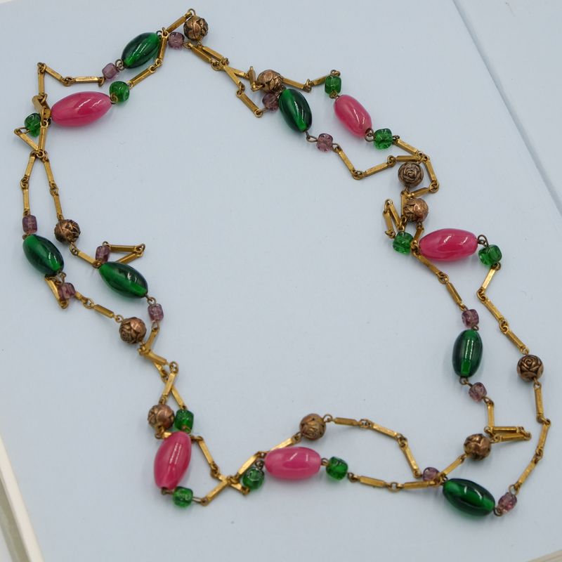 Early Gripoix Long Sotuar Necklace 1950s