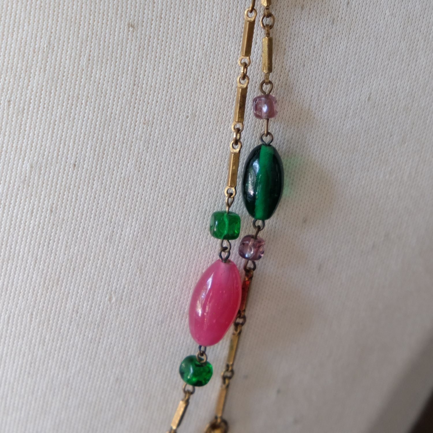 Early Gripoix Long Sotuar Necklace 1950s