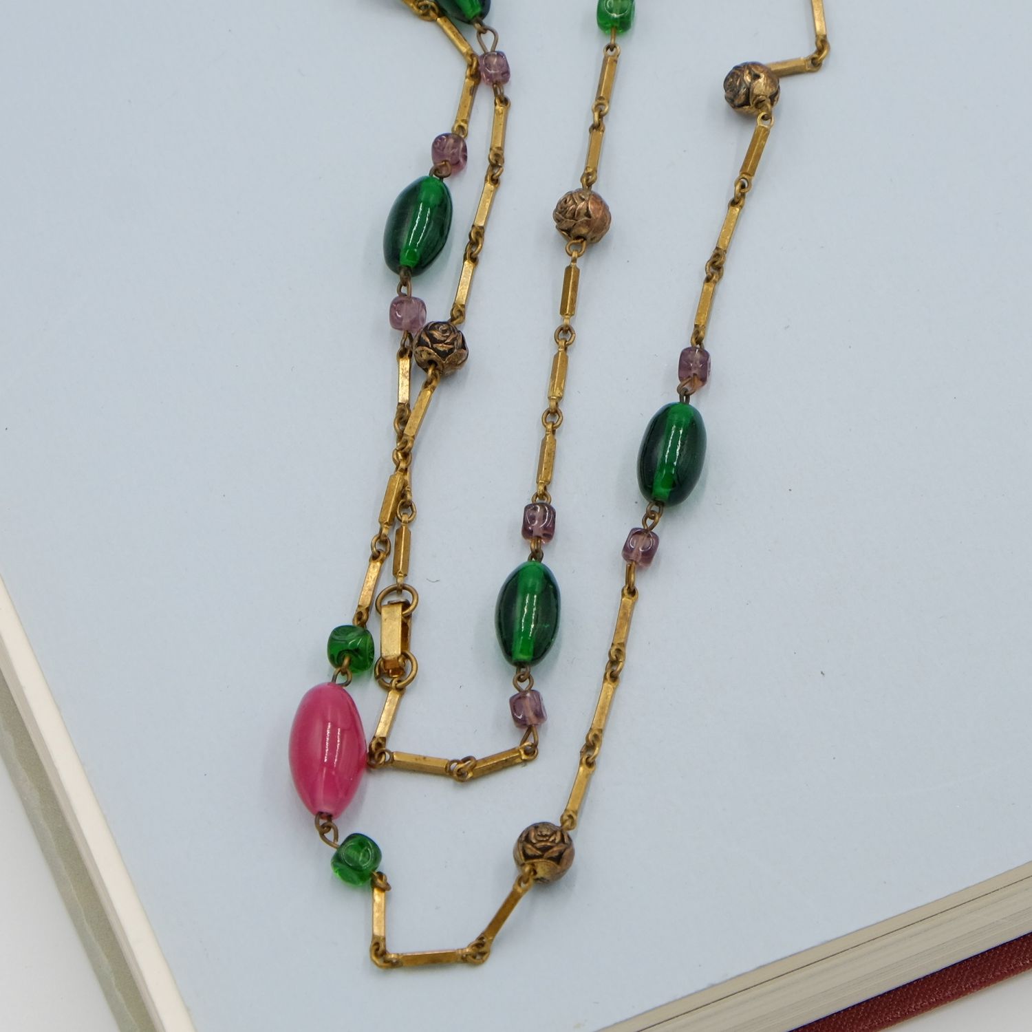 Early Gripoix Long Sotuar Necklace 1950s