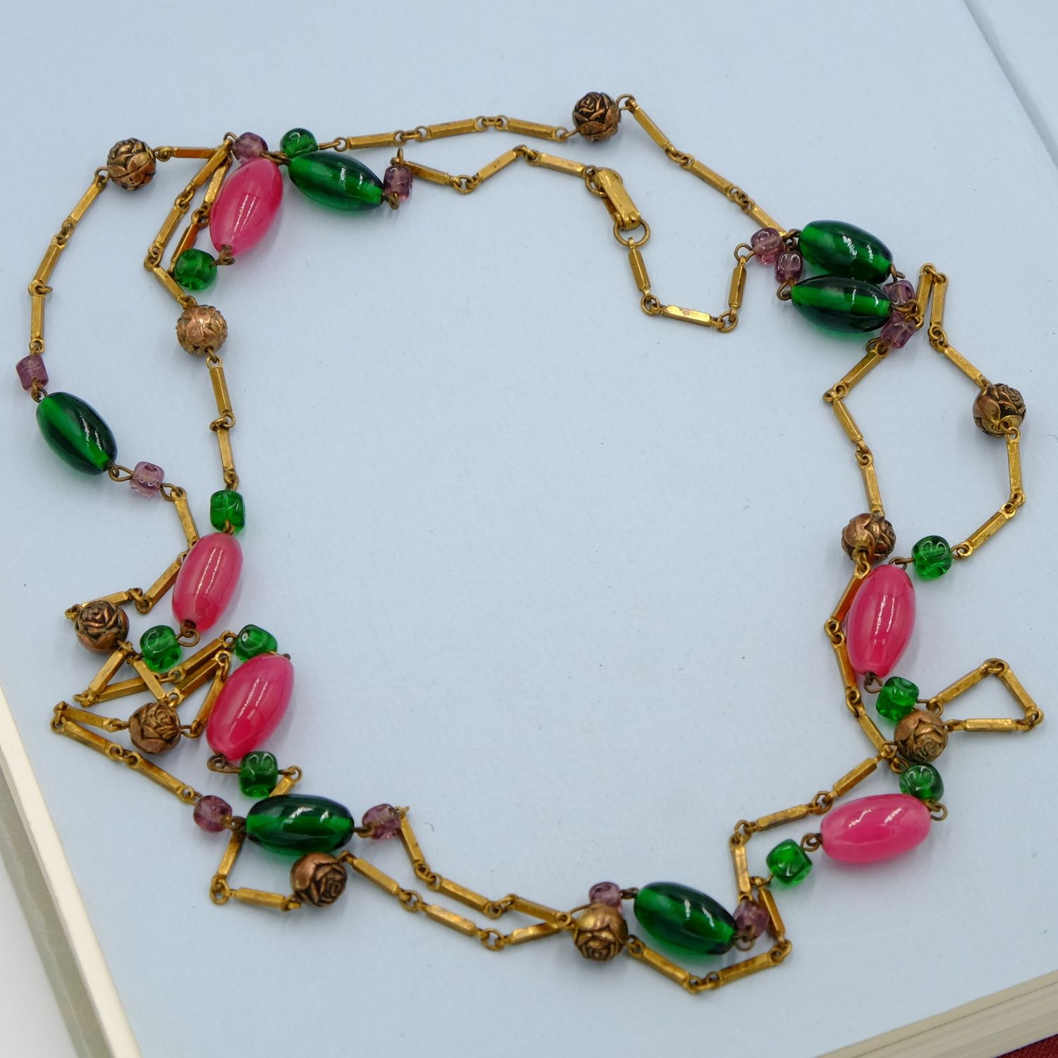 Early Gripoix Long Sotuar Necklace 1950s