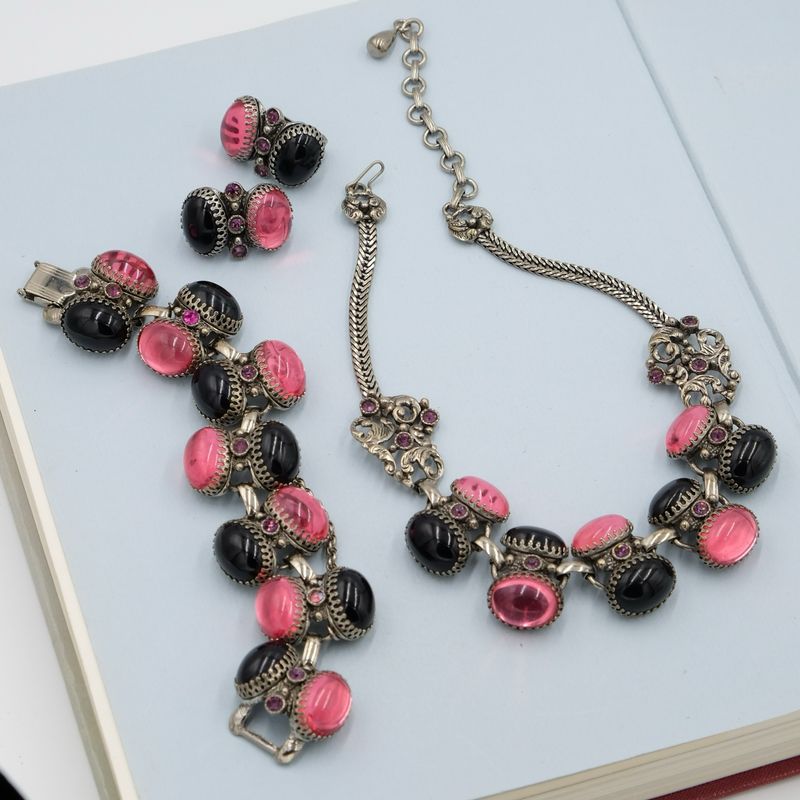 Vintage Selro Necklace, Bracelet and Earrings set 1960s