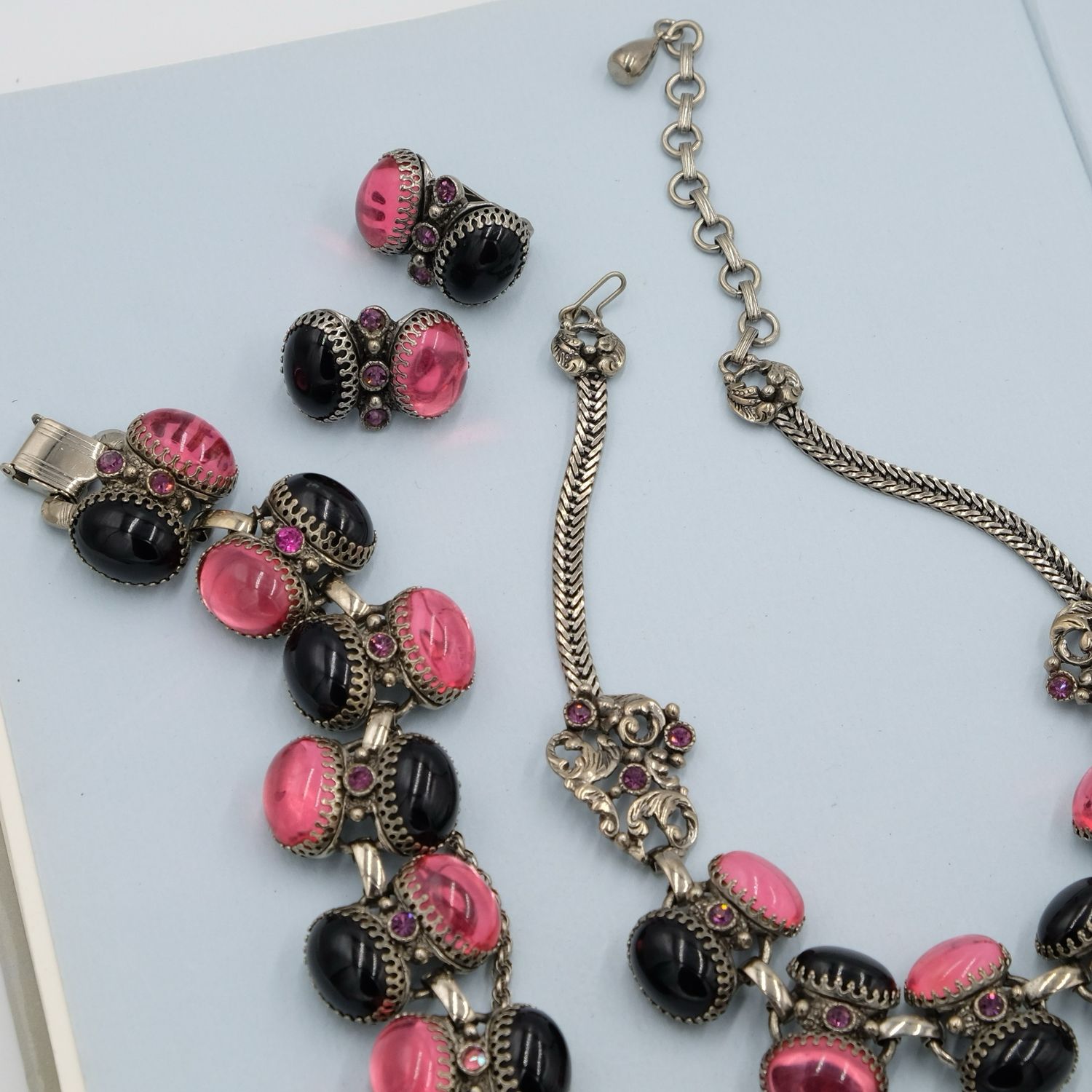 Vintage Selro Necklace, Bracelet and Earrings set 1960s