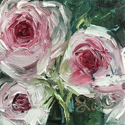 “Pink Roses” Shelf Sitter