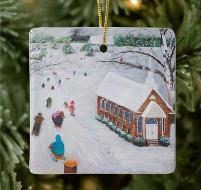 “Hometown Sledding” Ornament