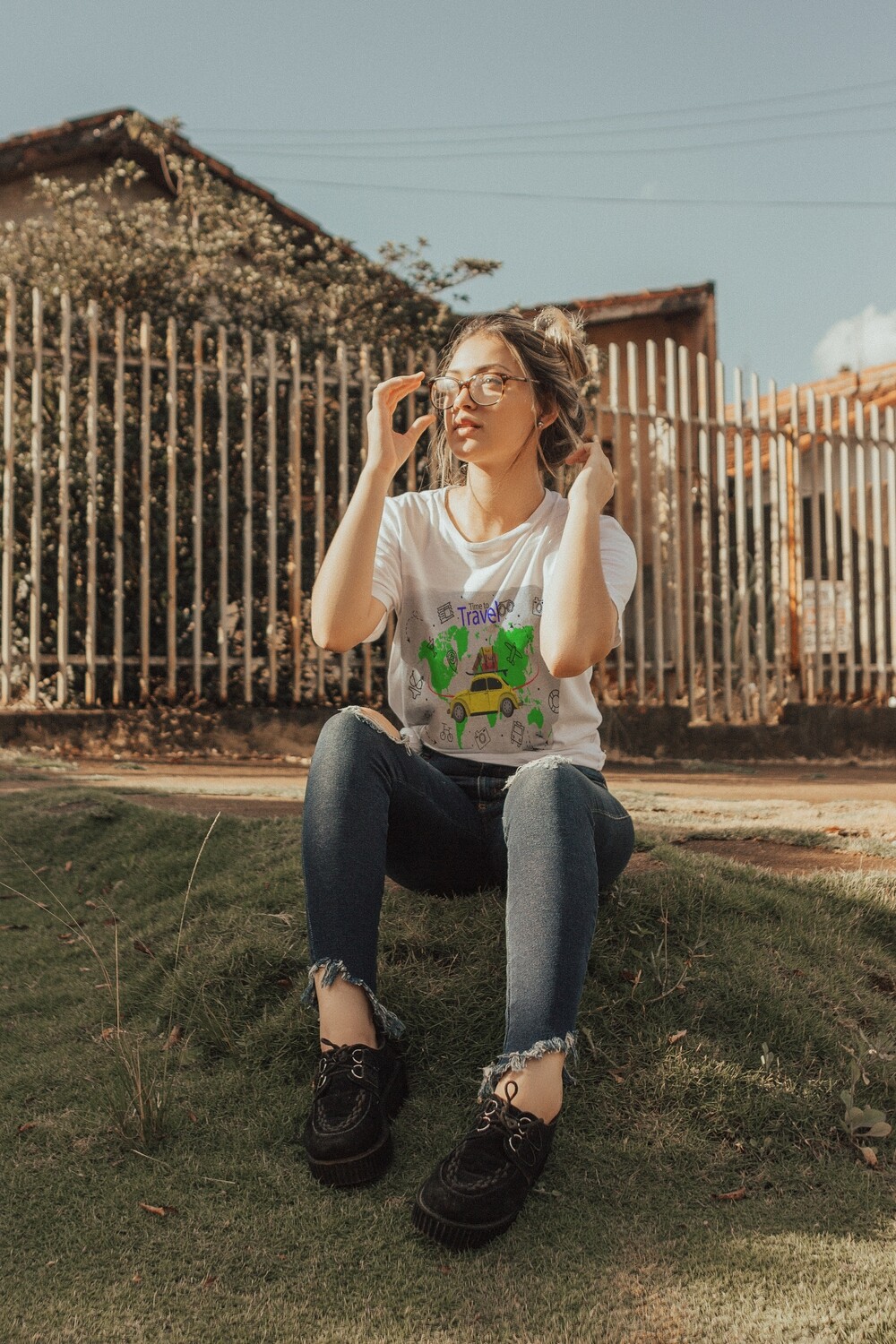 Time To Travel Design T-Shirt For Women