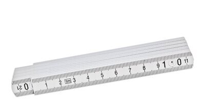 Kunststoff Maßstab ; weiß, 1 m; Zollstock; Meter