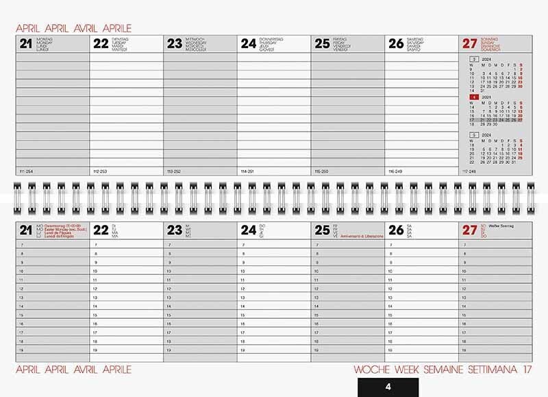 Quer-Terminplaner, Kalender; Tischkalender