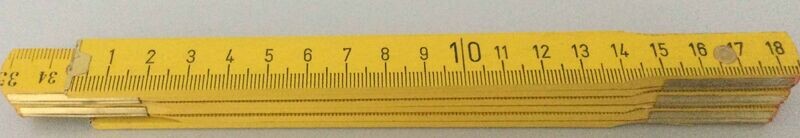 Holzmassstab GELB, 1 m; Zollstock; Meter