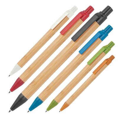 Druckkugelschreiber aus Bambus; Kugelschreiber