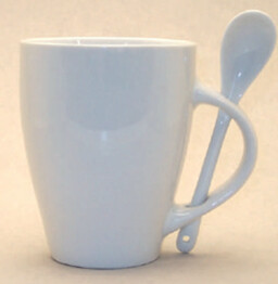Porzellantasse mit Löffel; Tasse