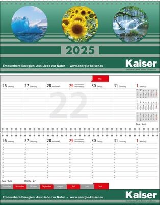 Quer-Terminplaner, Kalender, Tischkalender