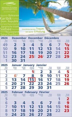 3Monats-Wandkalender; Kalender
