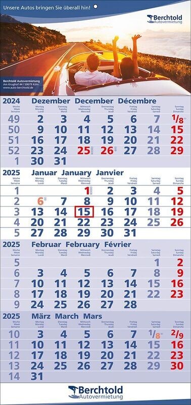 4Monats-Wandkalender; Wandkalender