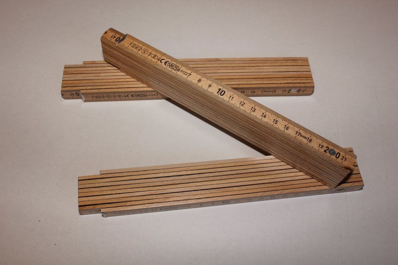 Holzmaßstab natur FERNOST, Zollstock, Meter