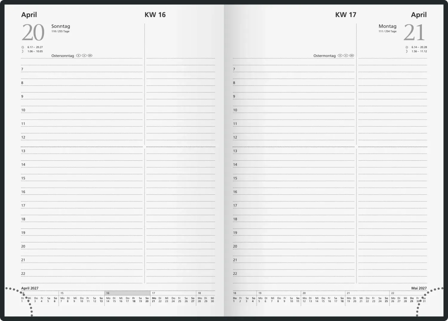 Buchkalender 2027; 400 Seiten, schwarz