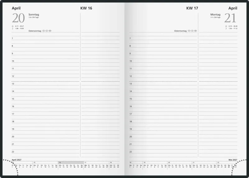Buchkalender 2027; 400 Seiten, schwarz
