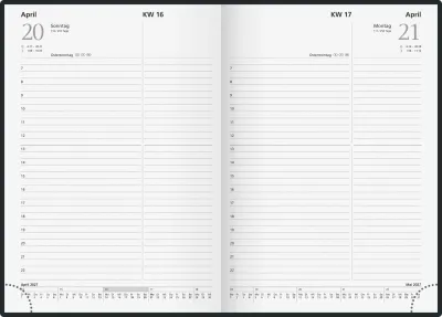 Buchkalender 2027; 400 Seiten, schwarz