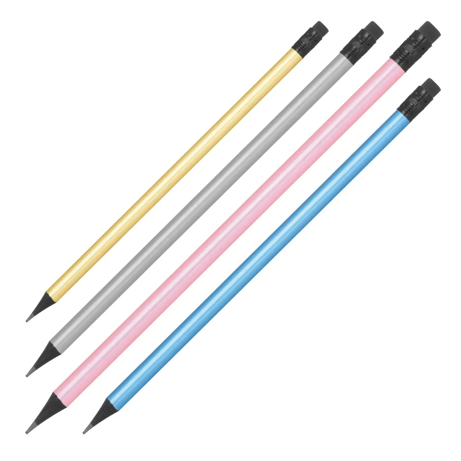 Bleistift, Stift mit Radiergummi, metallic