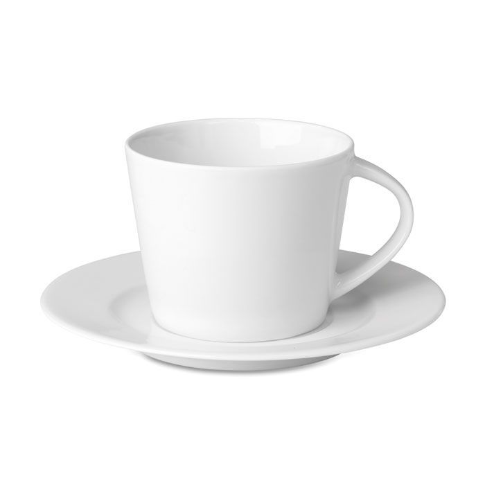 Cappuccino Tasse mit Untertasse aus Porzellan