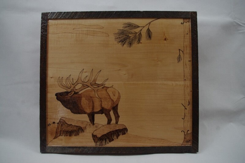 Bull Elk with a Rub Tree