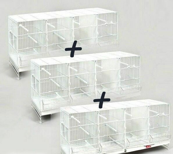 3 Jaulas de Cría para Pájaros Metro Pedros blancas